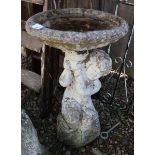 Stone birdbath - Approx H: 64cm