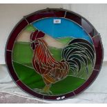 Stained glass cockerel