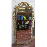 Guilt framed bevelled glass mirror