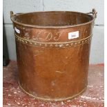 Antique copper coal bucket