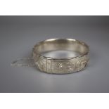 Quality heavy silver buckle bangle