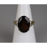 Gold topaz and diamond ring - Size K