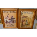 Pair of framed advertising prints