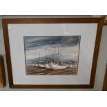 Watercolour - Harbour Scene - Approx IS: 38cm x 29cm