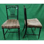 Pair of ebonised chairs