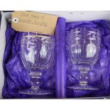 Pair of William Yeowood tumblers - Approx height: 15cm