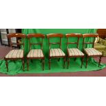 Set of 5 antique mahogany dining chairs