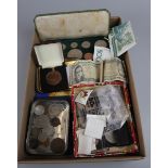 Collection of coins and banknotes