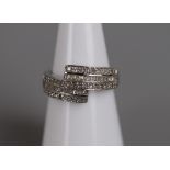 White gold diamond set ring - Approx size: I