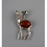 Silver amber set Bambi pendent