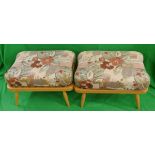 2 Ercol blonde elm footstools