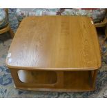 Large blonde elm Ercol coffee tabel