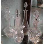 4 glass decanters