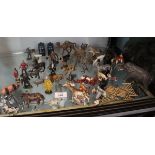 Collection of lead figures etc