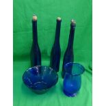 Collection of blue glass