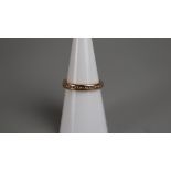 18ct gold diamond channel set ring - Approx size: K