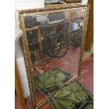 Large gilt frame bevelled glass mirror - Approx size: 102cm x 132cm