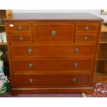 Mahogany inlaid chest of drawers - Approx size: W: 123cm D: 58cm H: 114cm