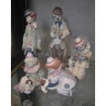 5 Lladro clowns