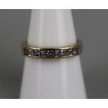 Gold tanzanite & diamond set ring - Approx size: O