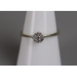 White gold diamond set cluster ring - Approx size: P