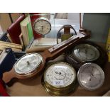 Collection of barometers and clocks