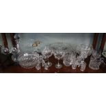 Collection of cut glass to include ships decanter