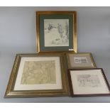 Various pictures including original drawings by Norman Neasom