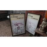 2 large Cottage of Content pub signs