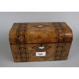 Inlaid dome top tea caddy