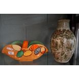 Myott and Son ceramic basket together with Denby Glyn Coolidge vase