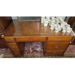 Good quality Oriental hardwood desk - Approx size: W: 147cm D: 76cm H: 80cm