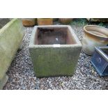 Square stone planter