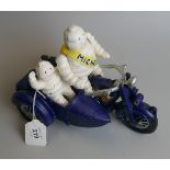 Cast iron Michelin Man motorcycle & sidecar figure