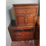 2 Oriental hardwood cabinets