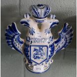 Blue and white Russian vase - Approx height: 26cm