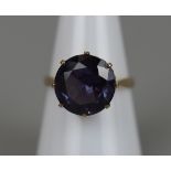 Gold amethyst set ring - Size: O½