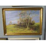 Oil on board - Cotswold Gold by Akin of Malvern - Approx image size: 75cm x 50cm