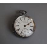 Hallmarked silver pocket watch - The Express English Lever by J.G. Graves Errington Watch Co. c1890