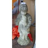 Stone statue of girl - Approx height: 56cm