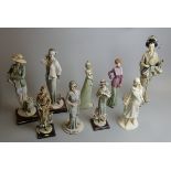 Collection of Florence figurines with others