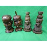 Collection of African carved figures