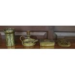 Collection of trench art to include Christmas tin