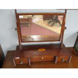 Inlaid vanity mirror with drawers