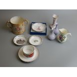 Small collection of 20thC Royal Worcester ceramics to include a bottle holder celebrating 50th