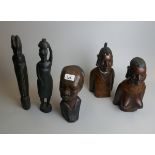 Collection of African carved figures
