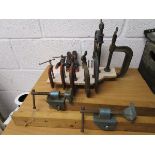 2 sash clamps and a collection of G clamps