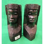 Pair of carved wooden bookends