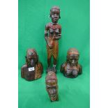 Collection of African carved figures