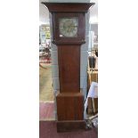 Oak brass face long case clock - Worker but pendulum needs fixing